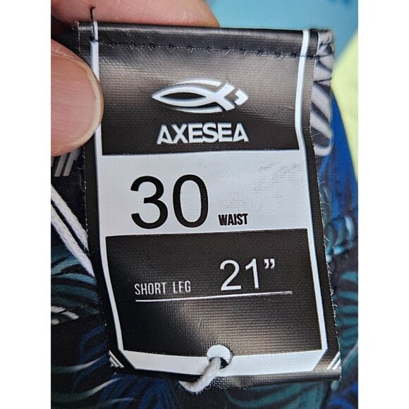 AXESEA Men's Surf Swim Trunks  Quick Dry Tropical Swim Shorts Pockets Size 30 W - Picture 5 of 8